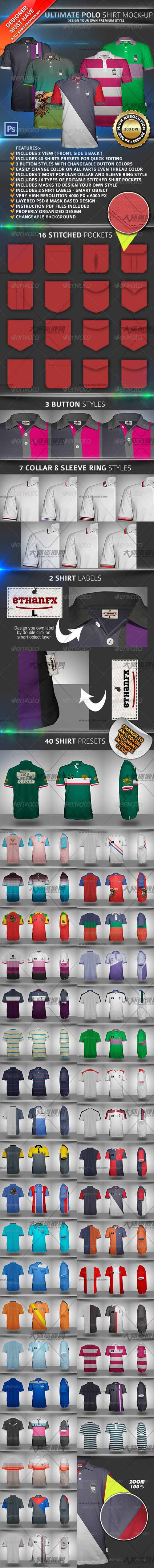 Polo Shirt Mock-Up,T恤/球衣品牌款式展示模型(极品)